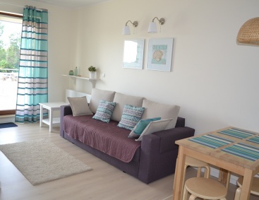  Apartament Lazurowy duży pokój z aneksem kuchennym